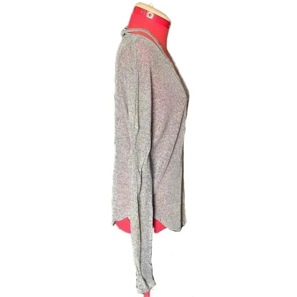 Express One Eleven, Size S, Light Grey Strappy Long Sleeve Top - Picture 6 of 12